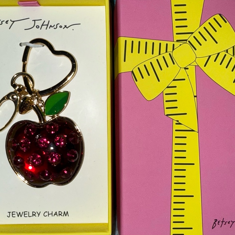 Betsey Johnson Apple Drop Jewelry Charm